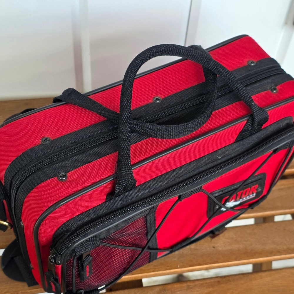 Gator Cases Red Padded Gear Bag Mixer Case with Shoulder Strap and Mesh Pocket - Picture 7 of 12